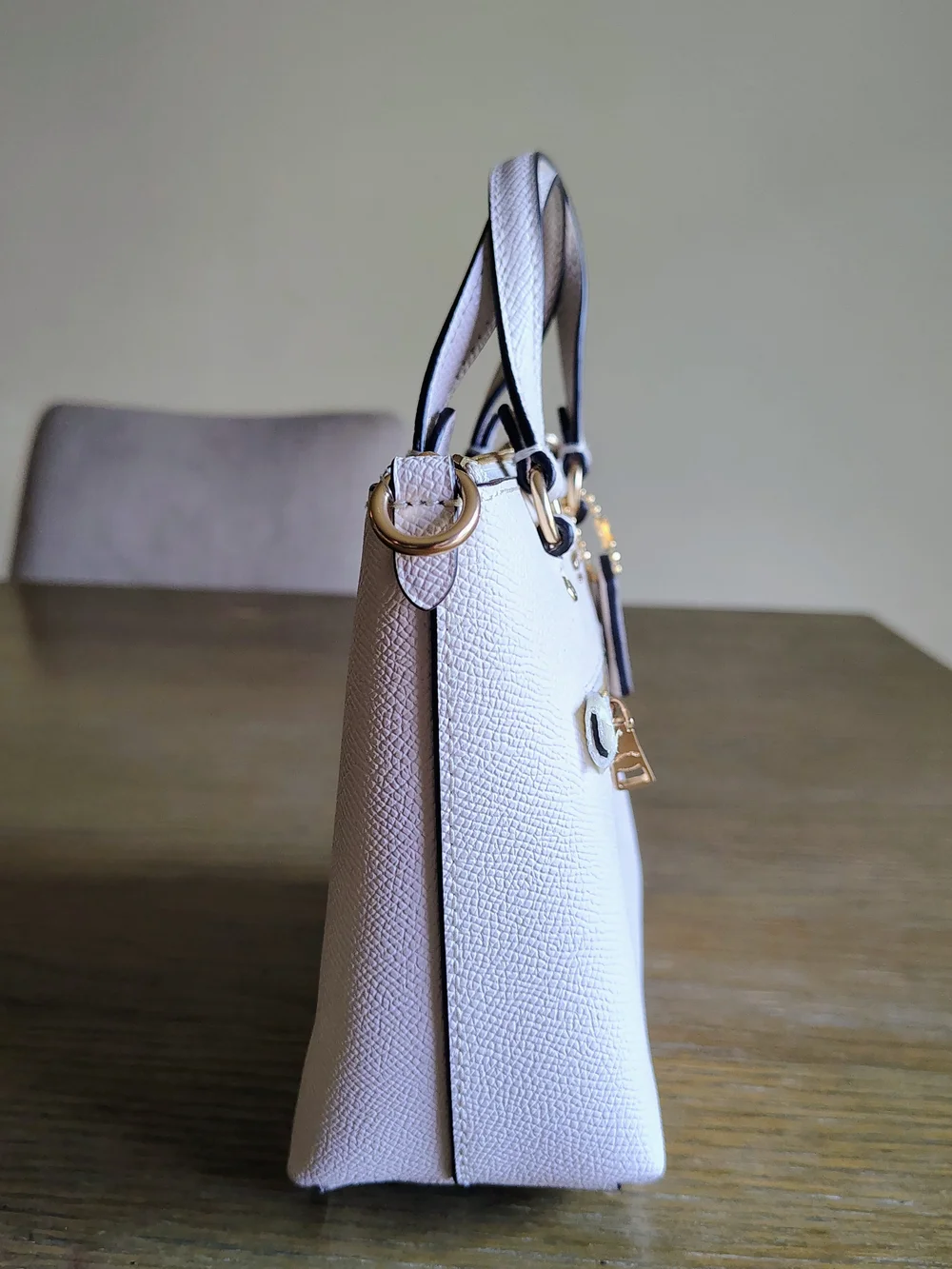 NWT Coach Mini Gallery Crossbody Crossgrain Leather Chalk White C9948